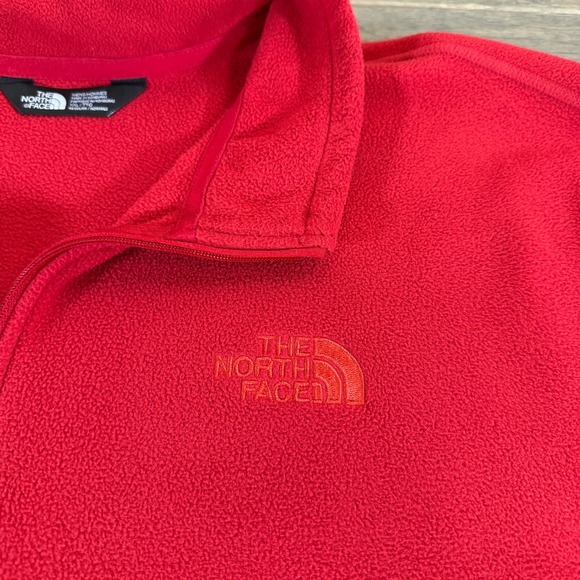The North Face Red Fleece 1/4 Zip Pullover Mens XXL Regular - Picture 4 of 8